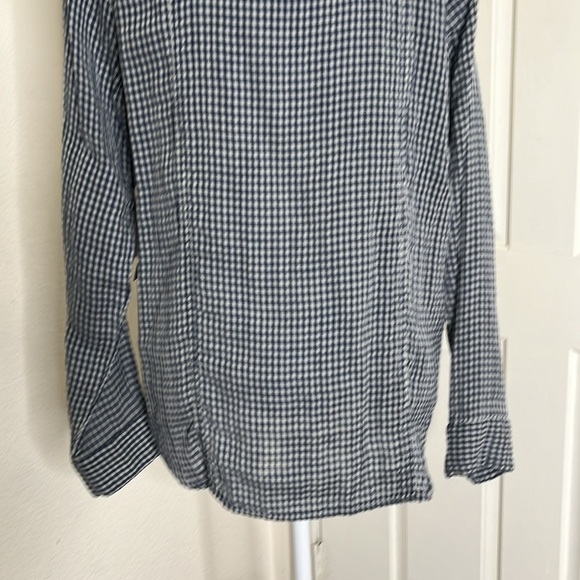 Anthropologie Velvet By Graham & Spencer Gingham Tunic Top XL Long Sleeve Preppy - Picture 9 of 15